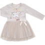 Плаття дитяче POP FASHION з фатиновою спідницею з єдинорогом (6738-98G-beige)