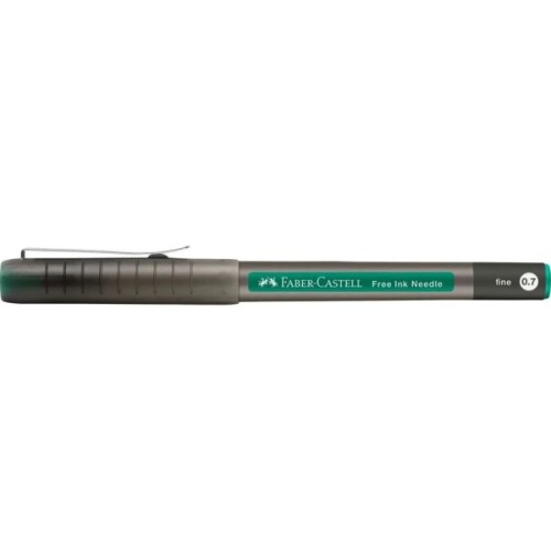Ролер Faber-Castell Free Ink Needle Micro, колір чорнил зелений, 0,7 мм, одноразова (32961)