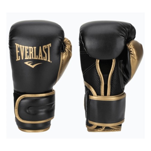Боксерські рукавички Everlast PowerLock Boxing Training Gloves P00002661 чорний, золотий 10 унцій (009283611965)
