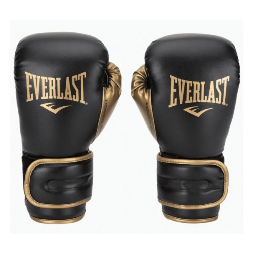 Боксерські рукавички Everlast PowerLock Boxing Training Gloves P00002661 чорний, золотий 10 унцій (009283611965)