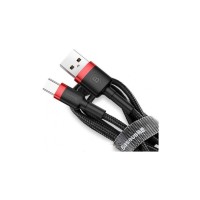 Дата кабель USB 2.0 AM to USB-C 0.5m 3A red-black Baseus (CATKLF-A91)