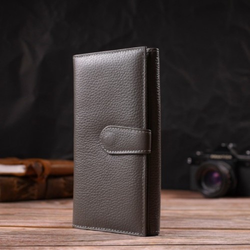 Портмоне Canpellini З натуральної шкіри флотар Сіре (21851)