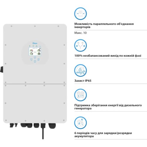 Сонячний інвертор Deye SUN-25K-SG01HP3-EU, 25кВт (SUN-25K-SG01HP3-EU)