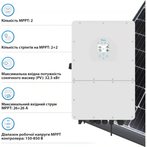 Сонячний інвертор Deye SUN-25K-SG01HP3-EU, 25кВт (SUN-25K-SG01HP3-EU)