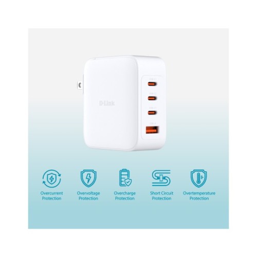 Зарядний пристрій D-Link 3xUSB-C + 1xUSB-A 100W GaN white (DCP-101)
