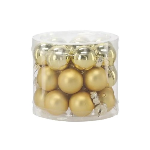 Ялинкова іграшка Chomik скляні кульки 24 шт, 2,5 см, золотисті (5900779882126_1)