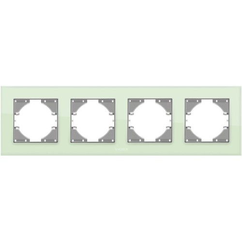 Рамка Videx BINERA зелене скло 4 поста (VF-BNFRG4H-GR)