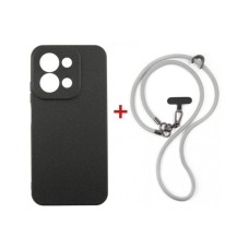 Чохол до мобільного телефона Dengos Case + Cross-body Strap Xiaomi Redmi 15C Black+Grey (DG-KM-CCRB-47)