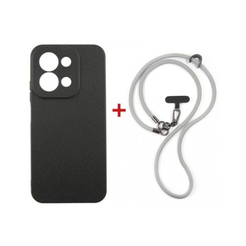 Чохол до мобільного телефона Dengos Case + Cross-body Strap Xiaomi Redmi 15C Black+Grey (DG-KM-CCRB-47)
