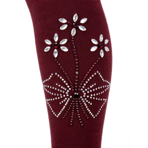 Колготки дитячі BNM з квітами зі страз (M0C0302-1163-9G-red)