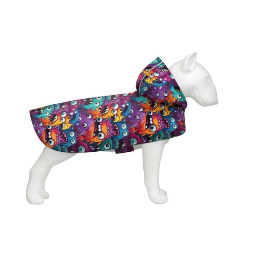 Дощовик для тварин WAUDOG Clothes Накидка з капюшоном Зубасті монстри S (356-4048)