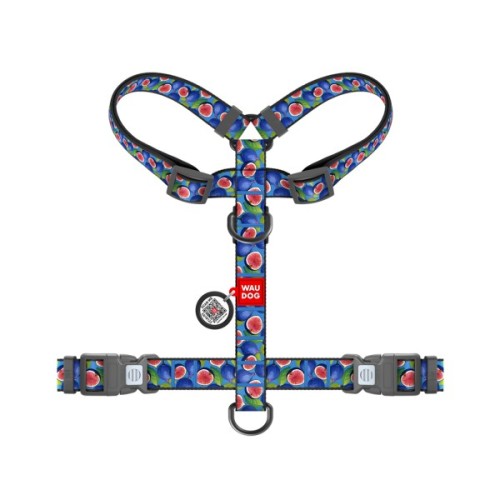 Шлея для собак WAUDOG Nylon анатомічна H-подібна з QR-паспортом "Інжир" пластиковий фастекс, M (344-4053)