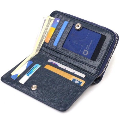 Портмоне Canpellini З натуральної шкіри Синє (21715)