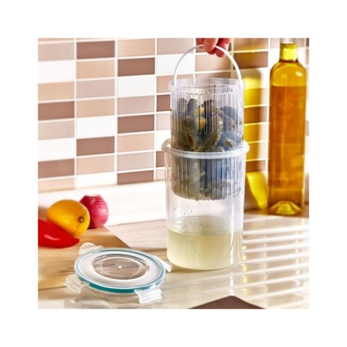 Харчовий контейнер Irak Plastik Fresh круглий 1,5 л з друшляком прозорий (5376)