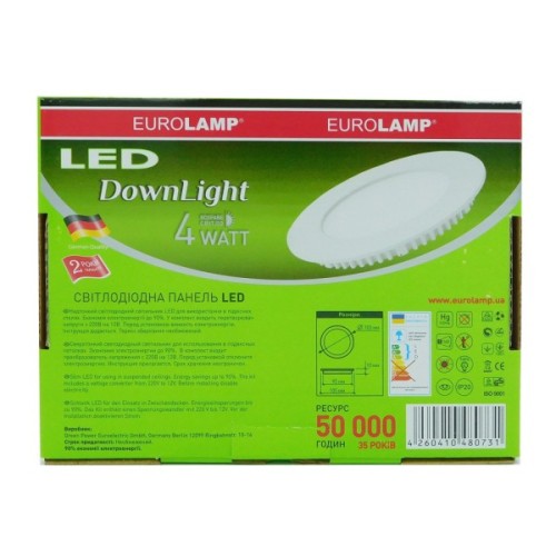 Світильник Eurolamp Downlight 4W 4000K (LED-DLR-4/4)