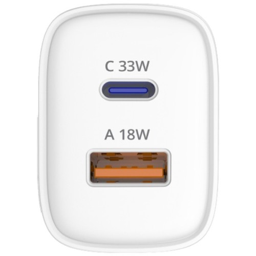 Зарядний пристрій Sigma 1xUSB-C PD33W + 1xUSB QC3.0 GaN X-power PS33-01 white (4827798527719)