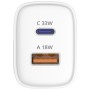 Зарядний пристрій Sigma 1xUSB-C PD33W + 1xUSB QC3.0 GaN X-power PS33-01 white (4827798527719)