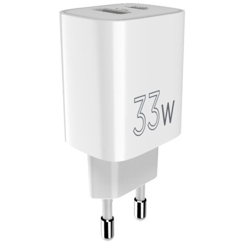 Зарядний пристрій Sigma 1xUSB-C PD33W + 1xUSB QC3.0 GaN X-power PS33-01 white (4827798527719)