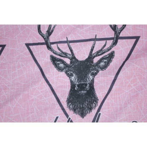 Постільна білизна MirSon Бязь Ranforce Elite 17-0516 Noble deers pink Сімейний 160x220 (2200004733098)