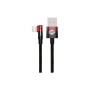 Дата кабель USB 2.0 AM to Lightning 1.0m 2.4A 90° corner black/red Baseus (CAVP000020)