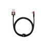 Дата кабель USB 2.0 AM to Lightning 1.0m 2.4A 90° corner black/red Baseus (CAVP000020)
