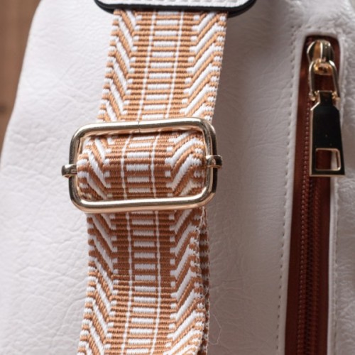 Сумка Vintage Жіноча через плече з отвором для навушників із екошкіри Біла (22785)