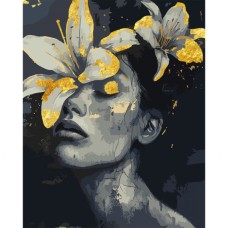 Картина по номерам Santi Дівчина з ліліями, 40*50 см, поталь (955290)