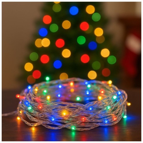 Гірлянда ColorWay LED 100 10м (8 функцій) різнокольорова (прозорий кабель) USB (CW-G-100L10UTMC)