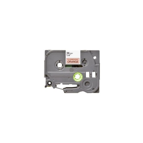Стрічка для принтера етикеток UKRMARK B-Fc-TB61P-BK/OR, аналог TZeB61, флуорисцентна, 36мм х 8м, black on orange (900539)