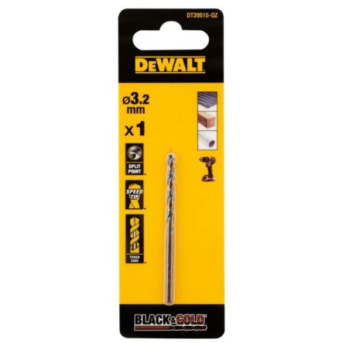 Свердло DeWALT по металу Black & Gold, HSS-G, 3.2 х 65 х 36 мм (DT20515)