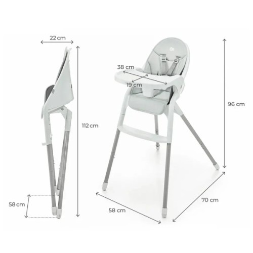 Стілець для годування Kinderkraft Dinnly Grey (5902533926558)