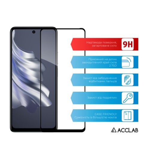 Скло захисне ACCLAB Full Glue Tecno Spark 20 Pro Black (1283126592386)