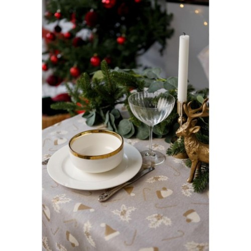 Скатертина Прованс Шапочки на бежевому 136х136 см (036549)