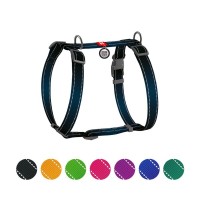 Шлея для собак WAUDOG Nylon Mono з QR-паспортом, пластиковий фастекс L чорна (52741)