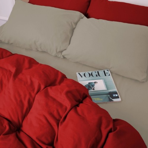 Постільна білизна MirSon 004-009 Cappuchino/Red Фланель 2 x 160 x 220 Сімейний Євро (2200009658983)