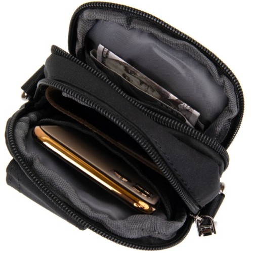 Сумка Vintage На пояс нейлон Чорна (20645)