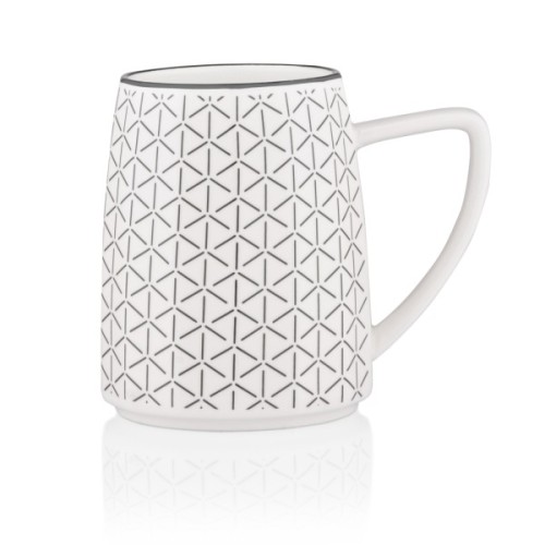 Чашка Ardesto Lamberto, 360мл, порцеляна, біло-сірий (AR3052)