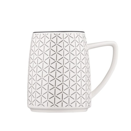Чашка Ardesto Lamberto, 360мл, порцеляна, біло-сірий (AR3052)