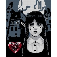 Картина по номерам Santi Wednesday Secrets of Nevermore 40х50 см, алмазна мозаїка (955322)