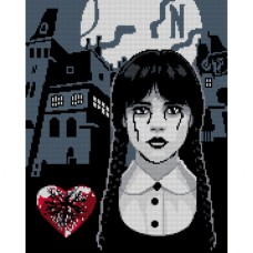 Картина по номерам Santi Wednesday Secrets of Nevermore 40х50 см, алмазна мозаїка (955322)