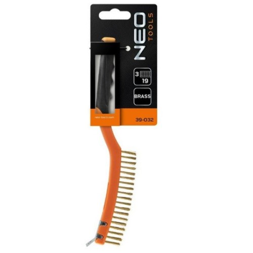 Щітка по металу Neo Tools 3х19 рядів, прямий дріт 0.3мм, 345мм, двокомпонентне руків'я (39-032)