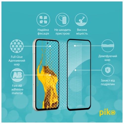 Скло захисне Piko Full Glue ESD Google Pixel 8a Black (1283126625350)