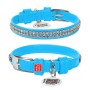 Нашийник для тварин WAUDOG Glamour з QR-паспортом "Стрази" XS Ш 9 мм блакитний (33062)