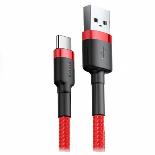 Дата кабель USB 2.0 AM to USB-C 1.0m Cafule 3A red+red Baseus (CATKLF-B09)