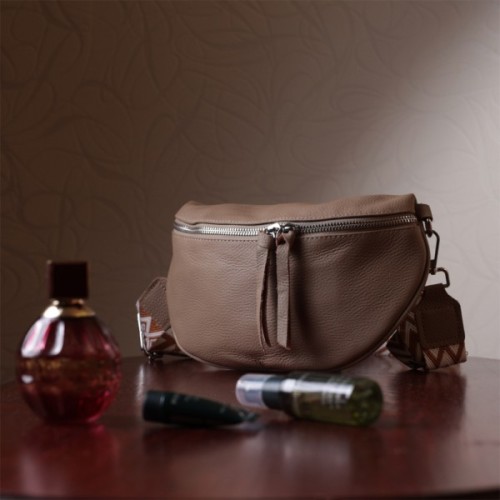 Сумка Vintage Шкіряна жіноча через плече з міні гаманцем Бежева (22663)