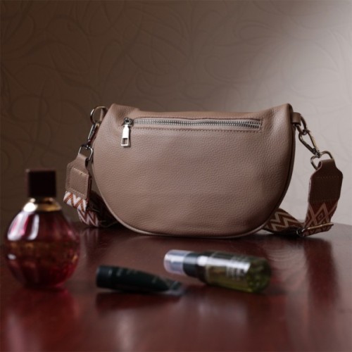 Сумка Vintage Шкіряна жіноча через плече з міні гаманцем Бежева (22663)