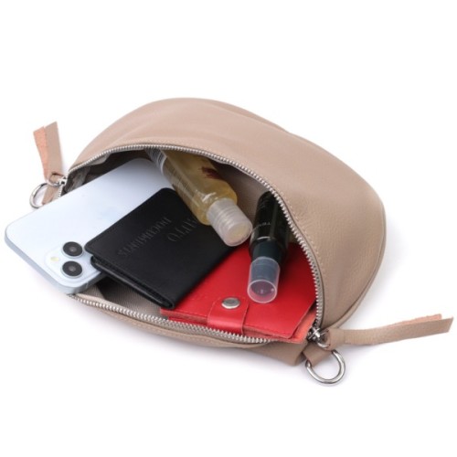 Сумка Vintage Шкіряна жіноча через плече з міні гаманцем Бежева (22663)