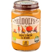 Дитяче пюре Rudolfs RUDOLFS Пюре "Овочі і рис з ягням" органічне (190 г) 8+ (4751017940242)