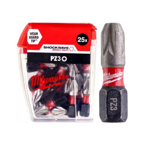 Набір біт Milwaukee SHOCKWAVE, PZ3, 25мм, 25шт (4932430869)