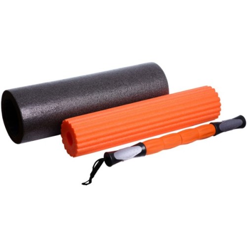 Масажний ролик PowerPlay Therapy Roller 022 Набір 3 в 1 Чорно-Помаранчевий (PP_4022)